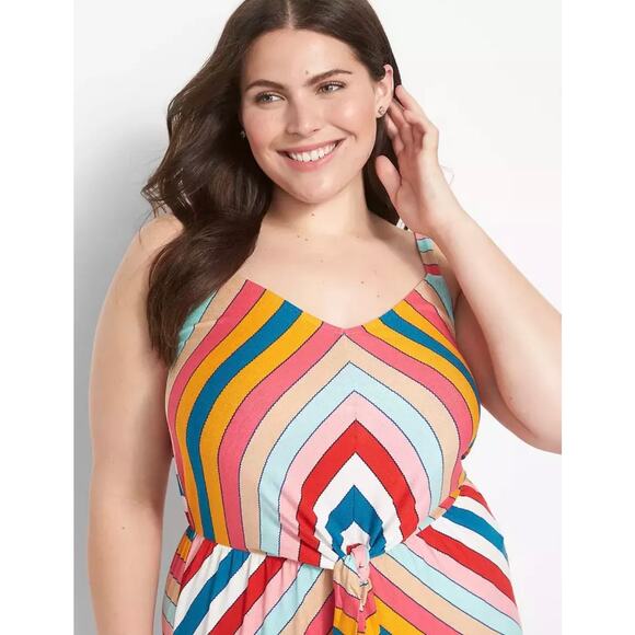 Lane Bryant Colorful Chevron Stripe Mid-Calf Sheath Dress EUC Sz 14/16 Knit - Picture 15 of 15